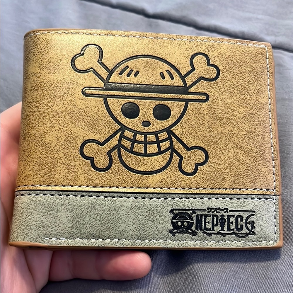 One Piece anime brand new high quality tri fold imitation leather wallet